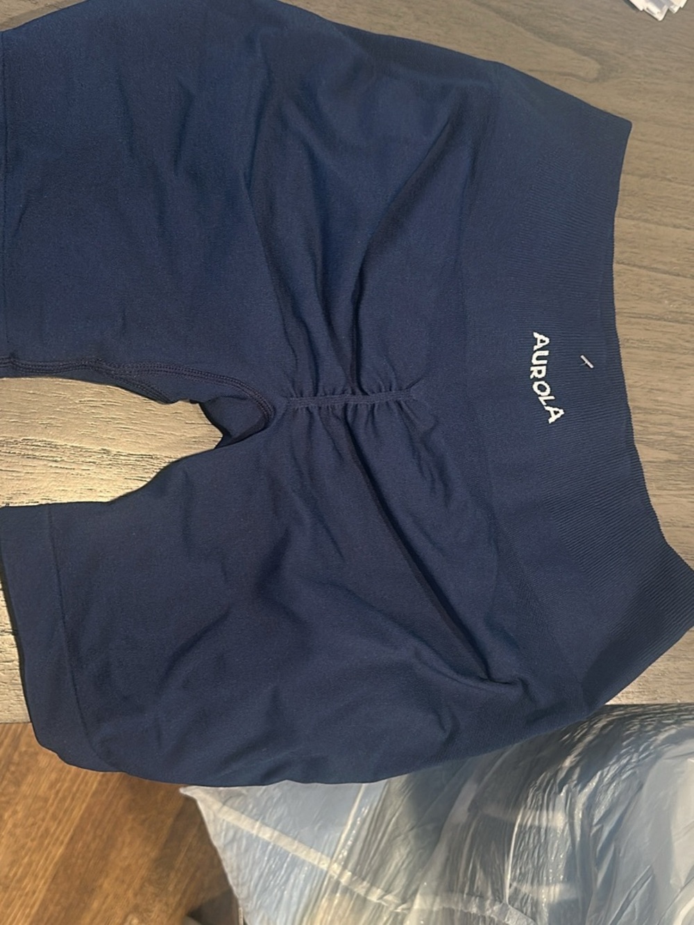Aurora Navy Bike Shorts with Logo